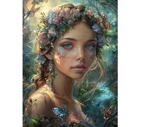 Diamond Art Kits Adults Beauty 28x35 inch, 2025 5d Diamond Painting Kit for Kids, DIY Full Drill Crystal Art Kits for Beginner, Cross Stitch Arts Crafts Pictures Embroidery Kit Gifts (Flower) Q-441T