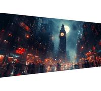 Diamond Art Kits Adults Big Ben, Diamond Painting Kit Moon 5D Crystal Art Crafts for Adults for Paintings, DIY Full Round Drill Strass Embroidery for Beginner for Home Wall Decor 70x140cm 3-1391