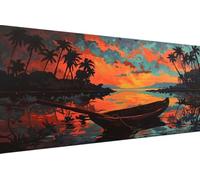 Diamond Art Kits Adults Boat, Diamond Painting Kit Lake 5D Crystal Art Crafts for Adults for Paintings, DIY Full Round Drill Strass Embroidery for Beginner for Home Wall Decor, Gifts 60x120cm B-G265