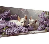 Diamond Art Kits Adults Cat, Diamond Painting Kit Flower 5D Crystal Art Crafts for Adults for Paintings, DIY Full Round Drill Strass Embroidery for Beginner for Home Wall Decor, Gifts 30X60cm 6-DC66