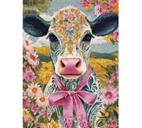 Diamond Art Kits Adults, Cattle Animals 5D Diamond Painting Kits for Kids Beginners, DIY Round Full Drill Gem Crystal Art Cross Stitch Crafts Pictures Kit, for Home Wall Decor Gifts 20x30cm G-645