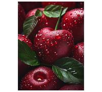 Diamond Art Kits Adults, Cherry Diamond Painting Kits for Adults, 5D Round Full Drill Gem Art Painting, DIY Crystal Embroidery Cross Stitch Pictures, Home Decoration Gifts (Fruit) 10x12 inch L-Y242