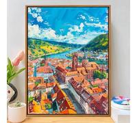Diamond Art Kits Adults City, DIY Diamond Painting Kit for Beginners, 5D Full Drill Gem Art Painting, Crystal Rhinestone Embroidery Cross Stitch Mosaic Pictures for Home Wall Decor 20x28inch Q-786B