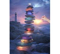 Diamond Art Kits Adults, Cobblestone Diamond Painting Kits for Adults, DIY Full Drill Crystal Art Cross Stitch Embroidery Kit Arts and Crafts for Beginner, Paint by Numbers for Home Decor 60x80, J-20
