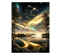 Diamond Art Kits Adults Diamond Painting Accessories Gem Art Starry Night | Full 5d Round Drill Diamond Painting Christmas Halloween Autumn Aurora Starry Sky Crystal Art Kits For Adults Home Wall Decor