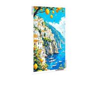 Diamond Art Kits Adults, Diamond Painting Amalfi Coast DIY 5D Diamond Art Painting Kits for Kids, Full Drill Crystal Rhinestone Gem Art Embroidery Crafts for Christmas Home Wall Decor 40x80 cm L-710
