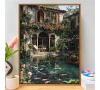 Diamond Art Kits Adults, Diamond Painting Kit Architecture, 5D Square Full Drill Crystal Art Kits, Mosaic Arts and Crafts for Adults, DIY Gem Painting for Children, Home Decor (Lake) 28x36in S-Y304