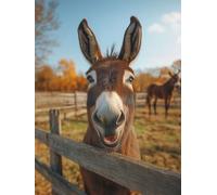 Diamond Art Kits Adults Donkey, Diamond Painting Animal 5D Crystal Art Craft Painting, DIY Full Round Drill Strass Embroidery Kit for Adults Sequin Crafts for Home Wall Decor, Gifts 80x120cm 9-3726