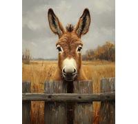 Diamond Art Kits Adults Donkey, Diamond Painting Animal 5D Crystal Art Craft Painting, DIY Full Round Drill Strass Embroidery Kit for Adults Sequin Crafts for Home Wall Decor, Gifts 70x100cm H-0A51