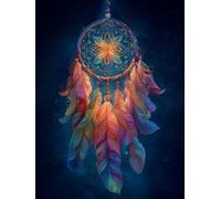 Diamond Art Kits Adults, Dream Catcher 5D Diamond Painting Kits for Kids Beginners, DIY Round Full Drill Gem Crystal Art Cross Stitch Crafts Pictures Kit, for Home Wall Decoration Gifts 40x50cm G-9