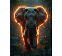 Diamond Art Kits Adults Elephant, Diamond Painting Animal 5D Crystal Art Craft Painting, DIY Full Square Drill Strass Embroidery Kit for Adults Sequin Crafts for Home Wall Decor, Gifts 70x100cm X-0537