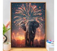 Diamond Art Kits Adults Elephant, DIY Diamond Painting Kit for Beginners, 5D Full Drill Gem Art Painting, Crystal Rhinestone Embroidery Cross Stitch Mosaic Pictures for Home Decor 12x16 inch Q-704B