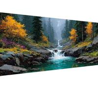 Diamond Art Kits Adults Falls, Diamond Painting Kit Lake 5D Crystal Art Crafts for Adults for Paintings, DIY Full Round Drill Strass Embroidery for Beginner for Home Wall Decor, Gifts 60x120cm 4-8624