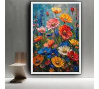 Diamond Art Kits Adults Flower Diamond Painting Kit, Large Dimond Art 32x40inch/80x100cm 5D Full Drill Gem Crystal Arts and Crafts for Adults, DIY Painting by Numbers Sequin Arts Kits Color 0z-5