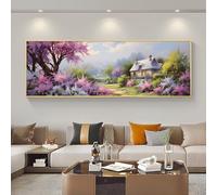 Diamond Art Kits Adults, Garden Cottage Full DIY 5D Diamond Painting Accessories, Diamond Dot Arts Crafts Kit Diamond Rhinestone Embroidery Cross Stitch Kit, Home Wall Decor 35x100 cm/14x40 Inch M-648