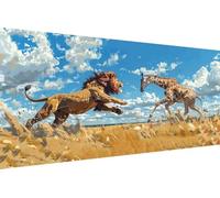 Diamond Art Kits Adults Giraffe, Diamond Painting Kit Lion 5D Crystal Art Crafts for Adults for Paintings, DIY Full Round Drill Strass Embroidery for Beginner for Home Wall Decor 60x120cm 9-9S78