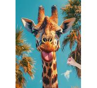 Diamond Art Kits Adults, Giraffe Diamond Painting Kits for Adults, 5D DIY Square Full Drill Cute Crystal Art Cross Stitch Rhinestone Gem Arts and Craft for Beginners, Home Wall Decor, 90x120 cm, K-66