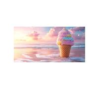 Diamond Art Kits Adults Ice Cream Diamond Painting, 5D DIY Wall Art Supplies Kits for Adults, Full Drill Sea Painting by Numbers 80 x 40 in, Rhinestone Cross Stitch Embroidery Crafts, Gifts DZSH-3740