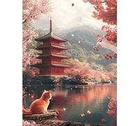 Diamond Art Kits Adults, Japan Diamond Painting Kits for Adults, DIY Full Drill Crystal Art Cross Stitch Embroidery Kit Arts and Crafts for Beginner, Paint by Numbers for Home Decor, 50x70 cm, O-54