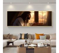 Diamond Art Kits Adults, Jesus Full Drill DIY 5D Diamond Painting Accessories, Diamond Dots Arts Crafts Diamond Rhinestone Embroidery Cross Stitch Kit, Home Wall Decor Gifts 45x130 cm/18x51 Inch M-452