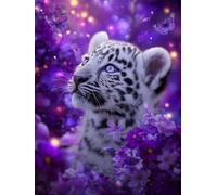 Diamond Art Kits Adults Kids Purple; 5D Diamond Painting Accessories DIY Tiger Diamonds Crystal Creations Gem Sequin Art Canvas for Bedroom Living Room Wall and Entrance Decoration Gifts 70x90cm jz597