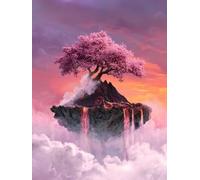 Diamond Art Kits Adults Kids Tree 5D Diamond Painting Accessories DIY Pink Diamonds Crystal Creations Gem Sequin Art Canvas for Bedroom Living Room Wall and Entrance Decoration Gifts 45x60cm jz-699