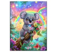 Diamond Art Kits Adults, Koala Diamond Painting Kits for Adults, 5D Square Full Drill Crystal Art Embroidery Cross Stitch Kits, DIY Gem Painting by Numbers Pictures Gifts (Animal) 12x16 in, Q-O483