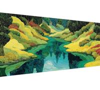 Diamond Art Kits Adults Lake, Diamond Painting Kit Mountain 5D Crystal Art Crafts for Adults for Paintings, DIY Full Round Drill Strass Embroidery for Beginner for Home Wall Decor 40x80cm M-8172