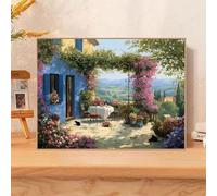 Diamond Art Kits Adults, Landscape Diamond Painting Kits with HD Canvas, DIY Gem Art Sparkle Rhinestone Cross Stitch Kits for Home Office Wall Art, Creative Craft Gift for Her, 30x50cm （Garden） 2Z#634