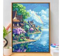 Diamond Art Kits Adults Landscape, DIY Diamond Painting Kit for Beginners, 5D Full Drill Gem Art Painting, Crystal Rhinestone Embroidery Cross Stitch Mosaic Pictures for Home Decor 24x32inch Q-794B