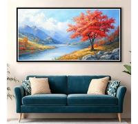 Diamond Art Kits Adults Landscape, Large Diamond Painting Mountain Crystal Art, DIY Full Drill Square Gem Painting, 5D Rhinestone Embroidery Cross Stitch Pictures for Home Decor Gifts 60x30cm 0J-1002