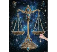 Diamond Art Kits Adults, Libra Diamond Painting Kits for Adults, 5D DIY Square Full Drill Fantasy Crystal Art Cross Stitch Rhinestone Gem Arts and Craft for Beginners, Home Wall Decor, 40x50 cm, S-00