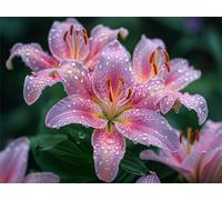 Diamond Art Kits Adults Lily Diamond Painting 50x40cm, 2026 New Round Full Drill Cross Stitch Rhinestone Mosaic Pictures Embroidery Kit, Crystal Art Canvas Kits for Home Decor and Gifts (Plant) 29z-s