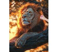 Diamond Art Kits Adults, Lion Diamond Painting Kits for Adults, DIY Full Drill Crystal Art Cross Stitch Embroidery Kit Arts and Crafts for Beginner, Paint by Numbers for Home Wall Decor 50x70 cm, T-32