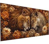 Diamond Art Kits Adults Lion Large Diamond Painting 55x110 cm Flower Crystal Crafts for Adults 5D Full Drill Dimond Gem Art Cross Stitch Sequin Canvas Painting DIY Kids Crafts Room Decor Gifts S-697