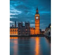 Diamond Art Kits Adults London, 5D Diamond Painting Kit Big Ben, DIY Cross Stitch Kits for Adults, Full Drill Crystal Art and Crafts Picture, Hobbies for Women, Room Decor, Gifts 30x40cm fjh-6179