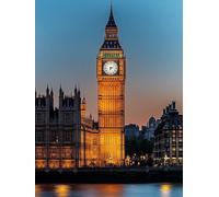 Diamond Art Kits Adults London, 5D Diamond Painting Kit City, DIY Cross Stitch Kits for Adults, Full Drill Crystal Art and Crafts Picture, Hobbies for Women, Room Decor, Gifts 30x40cm fjh-9362