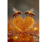 Diamond Art Kits Adults Love Diamond Painting Bee 5D DIY Gem Art Square Full Drill Cross Stitch Kits Complete Set of Tools Adult Crafts Canvas Paintings for Wall Decor Gifts for Women 14x18in S-600