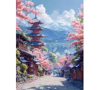 Diamond Art Kits Adults Mountain, 5D Diamond Painting Kit Street, DIY Cross Stitch Kits for Adults, Full Drill Crystal Art and Crafts Picture, Hobbies for Women, Room Decor Gifts 40x54in O-3767