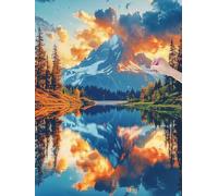 Diamond Art Kits Adults, Mountain Diamond Painting Kits for Adults, DIY Full Drill Crystal Art Cross Stitch Embroidery Kit Arts and Crafts for Beginner, Paint by Numbers for Home Decor, 30x40 cm, J-4