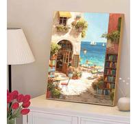 Diamond Art Kits Adults, Ocean Diamond Painting Kits with HD Canvas, DIY Gem Art Sparkle Rhinestone Cross Stitch Kits for Home Office Wall Art, Creative Craft Gift for Her, 30x50cm （Bookstore） 2Z#756
