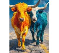 Diamond Art Kits Adults Ox, Diamond Painting Animal 5D Crystal Art Craft Painting, DIY Full Round Drill Strass Embroidery Kit for Adults Sequin Crafts for Home Wall Decor, Gifts 40x60cm 1-2616