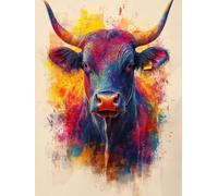 Diamond Art Kits Adults Ox, Diamond Painting Animal 5D Crystal Art Craft Painting, DIY Full Round Drill Strass Embroidery Kit for Adults Sequin Crafts for Home Wall Decor, Gifts 40x60cm A-1G24