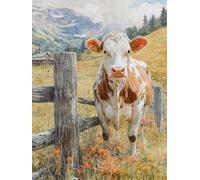 Diamond Art Kits Adults Ox, Diamond Painting Farm 5D Crystal Art Craft Painting, DIY Full Square Drill Strass Embroidery Kit for Adults Sequin Crafts for Home Wall Decor, Gifts 40x60cm X-8I31