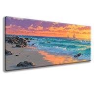 Diamond Art Kits Adults, Paint by Numbers for Adults Beach Pattern with Round Full Drill, Sunset Diamond Painting Large 40x80 cm Canvas, DIY Crystal Art Paintings for Room Decor, Gifts -zzg25089L