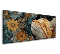 Diamond Art Kits Adults, Paint by Numbers for Adults Cat Pattern with Round Full Drill, Flowers Diamond Painting Large 100x200 cm Canvas, DIY Crystal Art Paintings for Room Decor, Gifts -zzg25082N