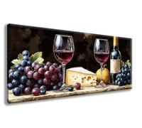 Diamond Art Kits Adults, Paint by Numbers for Adults Kitchen Pattern with Round Full Drill, Wine Glass Diamond Painting Large 60x120 cm Canvas, DIY Crystal Art Paintings for Room Decor -zzg2508O8