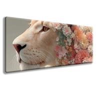 Diamond Art Kits Adults, Paint by Numbers for Adults Lion Pattern with Round Full Drill, Flowers Diamond Painting Large 60x120 cm Canvas, DIY Crystal Art Paintings for Room Decor, Gifts -zzg2508LH