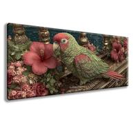 Diamond Art Kits Adults, Paint by Numbers for Adults Parrot Pattern with Round Full Drill, Flowers Diamond Painting Large 50x80inch Canvas, DIY Crystal Art Paintings for Room Decor, Gifts -zzg2508W4
