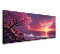 Diamond Art Kits Adults, Paint by Numbers for Adults Sunset Pattern with Round Full Drill, Sea Diamond Painting Large 40x80 cm Canvas, DIY Crystal Art Paintings for Room Decor, Gifts -zzg25080T